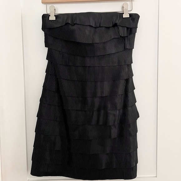 Express Dresses & Skirts - Express Strapless Tiered Black Dress 2